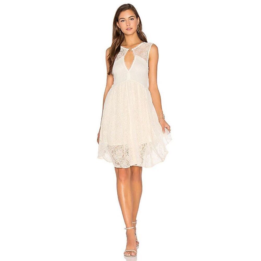 ✨FREE PEOPLE Don't You Dare Sz Medium Dress in Neutral Combo✨